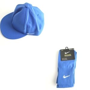 Nike True Dri-Fit Hat Cap Blue L/XL & Nike Classic Cushioned Knee Hi Soc…
